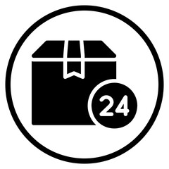 24 hours glyph icon