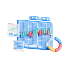 3d stock market icon