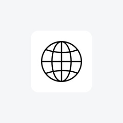 Earth, globe fully editable vector fill icon

