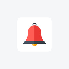 Bell, notification, fully editable vector fill icon

