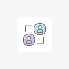 Social, society, fully editable vector fill icon

