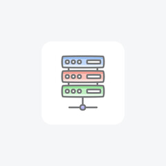 Hosting, network, fully editable vector fill icon

