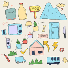 hand drawn daily life doodle
