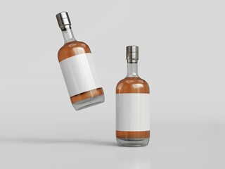 3D rendered liquid bottle