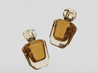 3D rendered glass perfume bottle 