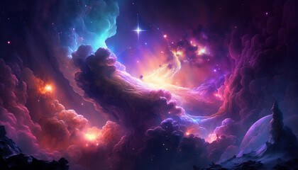 Obraz na płótnie Canvas Fantasy Nebula Galaxy Universe Background Wallpaper