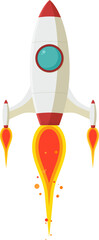 Space rocket launch Startup concept flat style isolated illustration