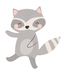Cute raccoon vector