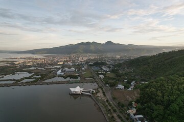 Amahami, Bima regency, sunrise aerial view