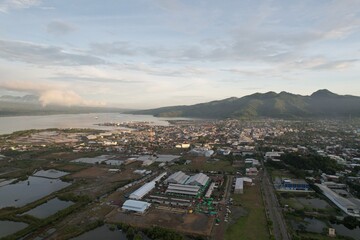 Amahami, Bima regency, sunrise aerial view