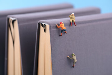 Miniature scenes climb the ladder of book knowledge