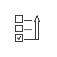 Priority task checklist line icon