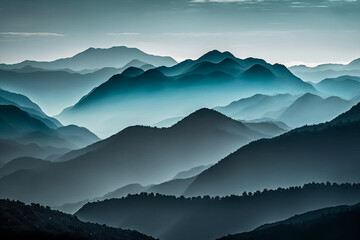 the misty mountains. Generative AI