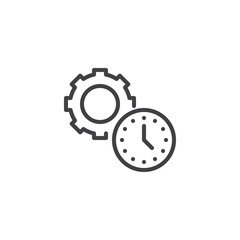 Time management line icon