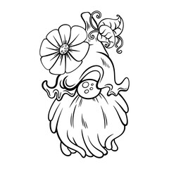 Fototapeta premium Gnome images, cute, bright colors On the white background Is a cute cartoon vector image