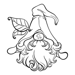 Gnome images, cute, bright colors On the white background Is a cute cartoon vector image