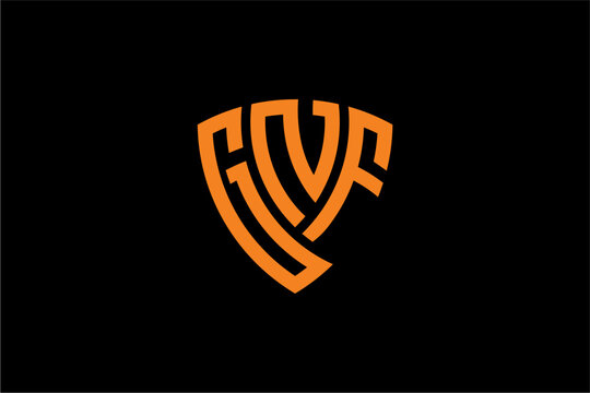 GNF creative letter shield logo design vector icon illustration