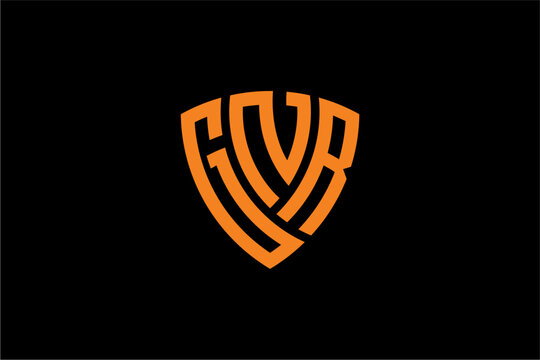 GNR creative letter shield logo design vector icon illustration