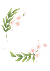 액자식으로 장식된 벚꽃 일러스트