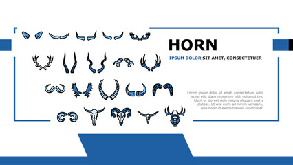 horn animal wildlife nature landing header vector