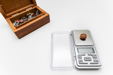 scales for small items are on the table.