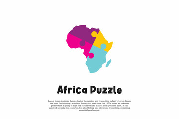 vector africa puzzle logo design template