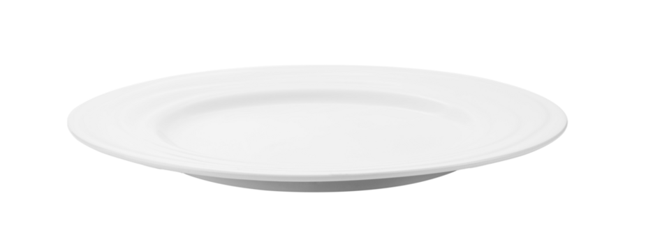white plate on transparent png