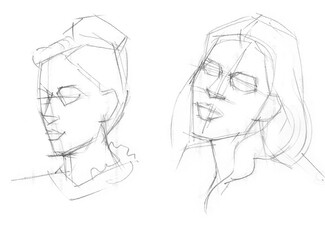 illustration of a person pencil drawing for study background illustration