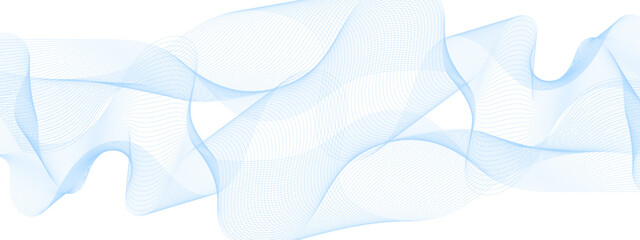 Abstract blue blend wave lines on transparent background. Modern blue flowing wave lines and glowing moving lines. Abstract blue wave liens pattern background.