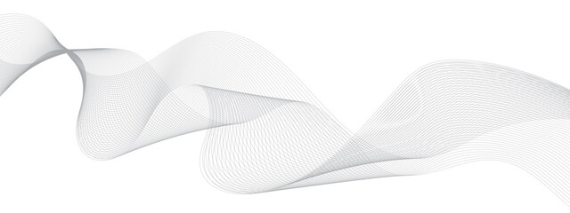 Abstract grey smooth element swoosh speed wave modern stream background. Abstract wave line for banner, wallpaper background with wave design. Vector illustration