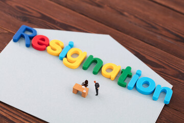 Miniature creative resignation letter dismissal