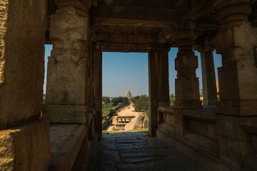 Virupaksha Temple panorama from inside Santebeedi Viewpoint