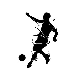 silhouette of a football player. logo and poster design. football competition.
