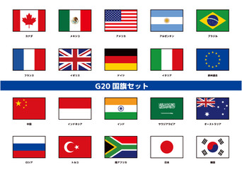 G20国旗　縦横比2：3 セット
