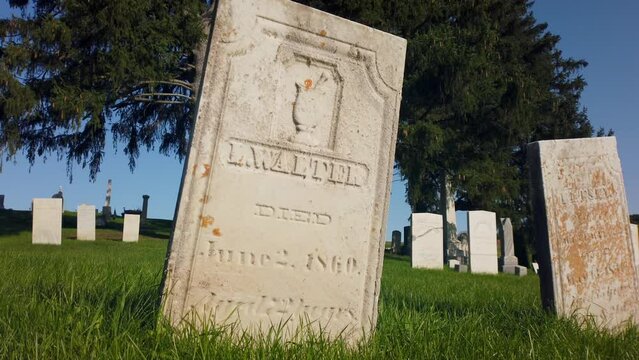 Luman Walter's Grave early treasure digger  at Gorham Cemetery. An old grave yard that with graves that date back to the the early America 1800s located in the country of New York State, USA