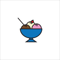 Ice cream bowl icon design