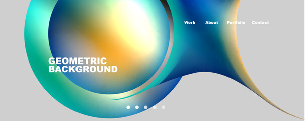 Round shapes and circles geometric abstract background. Vector Illustration For Wallpaper, Banner, Background, Card, Book Illustration, landing page