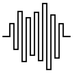 Black Audio Wave Rectangle