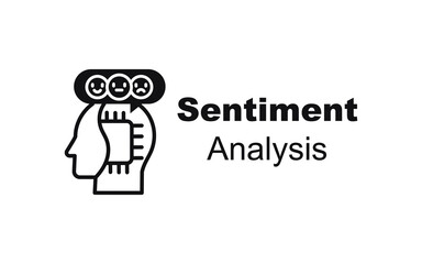 Sentiment Analysis vector icon illustration with text.