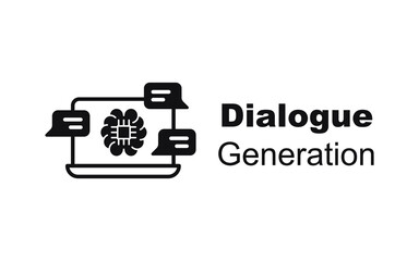 Fototapeta premium Dialogue generation vector icon illustration with text.