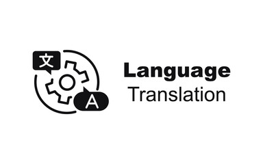 Language Translation vector icon illustration with text.