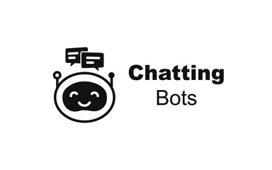 Chatting Bots vector icon illustration with text.