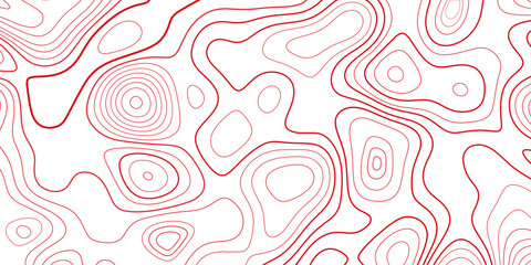 Pink color topography contour lines isolated on white background. Geographic grid abstract vector illustration . Abstract geometric lines .