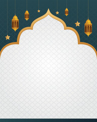 Premium vector of Arabic background with lanterns