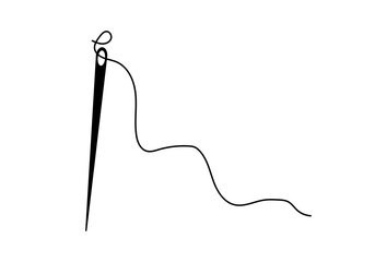 Needle with thread vector icon