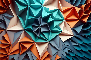 Origami, Paper Cut Abstract Paper Background - Generative Ai