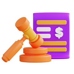 3d illustration of auction document