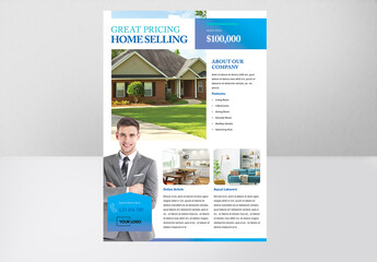 Real Estate Flyer with Blue Accents
