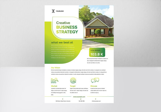 Business Flyer with Green Accents