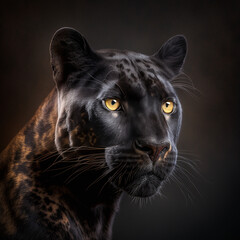 portrait of a black panther - generative  AI